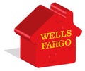 Wells Fargo logotype in 3d form on ground