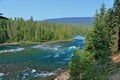 Wells Gray Provincial Park with Clearwater River at Baileys Chute, Cariboo Mountains, British Columbia Royalty Free Stock Photo