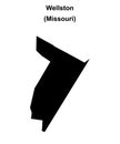 Wellston outline map Royalty Free Stock Photo
