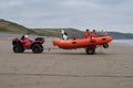 Welsh Baywatch, saving surfers lives Royalty Free Stock Photo