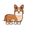 Welsh Corgi Pembroke. Cartoon Style Vector