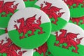 Welsh Dragon: Pile of Wales Flag Badges