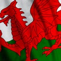 Welsh Flag Closeup Royalty Free Stock Photo