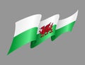 Welsh flag wavy abstract background. Vector illustration. Royalty Free Stock Photo