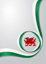 Welsh flag wavy background. Vector illustration. Royalty Free Stock Photo