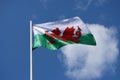 Welsh flag in wind