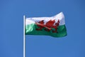 Welsh flag in wind