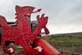 welsh red dragon sculpture, architecture