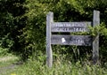 Welsh Sign, Cycle Path, Cycle Trail, Millennium Coastal Path, Llanelli, South Wales Royalty Free Stock Photo