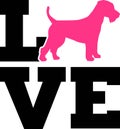 Welsh Terrier love word with silhouette Royalty Free Stock Photo