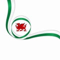 Welsh wavy flag background. Vector illustration. Royalty Free Stock Photo