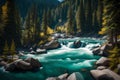 A River Flowing Through a Mountain Forest Royalty Free Stock Photo