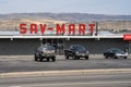 Wenatchee, Washington - July 4, 2019: Exterior of a Sav-Mart appliance store, also selling furniture and mattresses