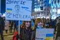 Wenceslas square, Prague, Czech Republic. Benefit concert for Ukraine. March 01. 2022.