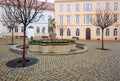 Wenceslas Square with the sculpture of Saint Wenceslaus. Znojmo, Czech Republic.