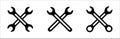 Wench icon set. Wrench tool with ratchet icon set. Symbol and sign of hand tool, mechanic job, technical, setup, setting,