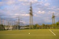 Wendlingen, Germany, August 30 2023: Soccer training on the artificial turf field with cones