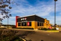 Wendy`s is a fast food restaurant chain founded by Dave Thomas and known for Hamburgers, fries and frosty`s Royalty Free Stock Photo