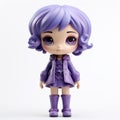 Wendy: Stylistic Manga Doll With Purple Hair - Vinyl Toy