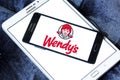 Wendys fast food logo Royalty Free Stock Photo