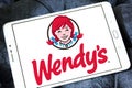 Wendys fast food logo Royalty Free Stock Photo