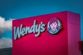 Wendys fast food restaurant logo sign