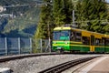 Train in railway station in Wengen, Switzerland Royalty Free Stock Photo