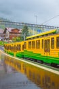 Train in railway station in Wengen, Switzerland Royalty Free Stock Photo