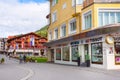 Wengen, Switzerland street view and mountains Royalty Free Stock Photo