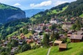 Wengen town in swiss Alps mountains, Switzerland Royalty Free Stock Photo