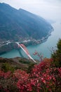 Wenshan County, Chongqing Wenfeng Forest Park overlooking the Wushan Yangtze River Bridge and Wushan County Royalty Free Stock Photo