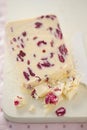 Wensleydale cheese with cranberries Royalty Free Stock Photo