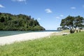 Wentworth River Mouth Spills into the Pacific Ocean Whangamata Coromandel New Zealand NZ