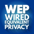 WEP - Wired Equivalent Privacy acronym, technology concept background Royalty Free Stock Photo