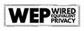 WEP - Wired Equivalent Privacy acronym, technology concept background Royalty Free Stock Photo