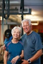 Were a couple of gym-goers. Cropped portrait of a senior couple working out in the gym. Royalty Free Stock Photo