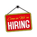 Were hiring symbol. Megaphone banner. Recruitment agency sign