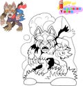 Werewolf cartoon funny design illustration