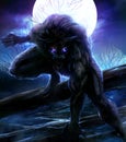 Horror Angry Werewolf Illustration.