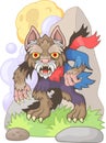 Werewolf cartoon funny design illustration