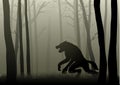 Werewolf In The Dark Woods Royalty Free Stock Photo