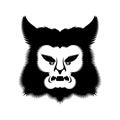 Werewolf face isolated. Wolf man head. werwolf Monster. wolfman monstrosity vector illustration