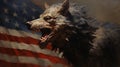 Werewolf Flag: A Hyper-detailed American Tonalist Oil Painting