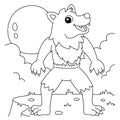 Werewolf Halloween Coloring Page for Kids