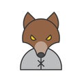 Werewolf, Halloween related icon, outline design editable stroke