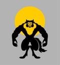 Werewolf isolated. werwolf Monster. wolfman monstrosity vector illustration