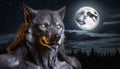 Werewolf and the moon Royalty Free Stock Photo