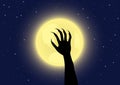 Werewolf's claws on a full moon background