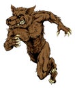 Werewolf or wolf mascot running Royalty Free Stock Photo