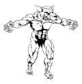 Werewolf wolf scary sports mascot